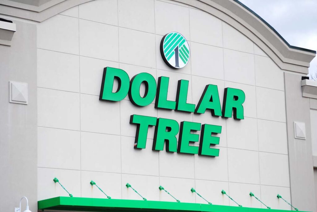 Close-up of the Dollar Tree signage, representing the Dollar Tree lawsuit.